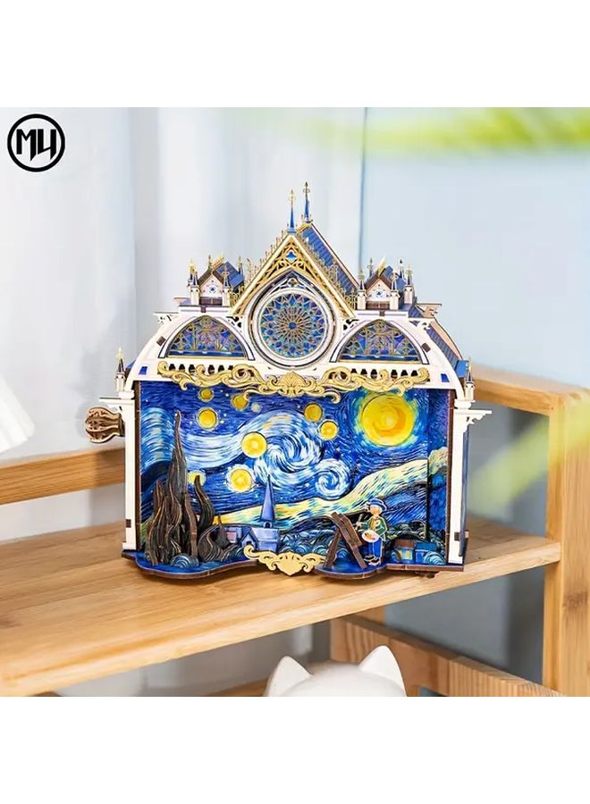 Starry Night 3D Metal Puzzle DIY Movable Model Kit Handcrafted Christmas Gift - Image 2